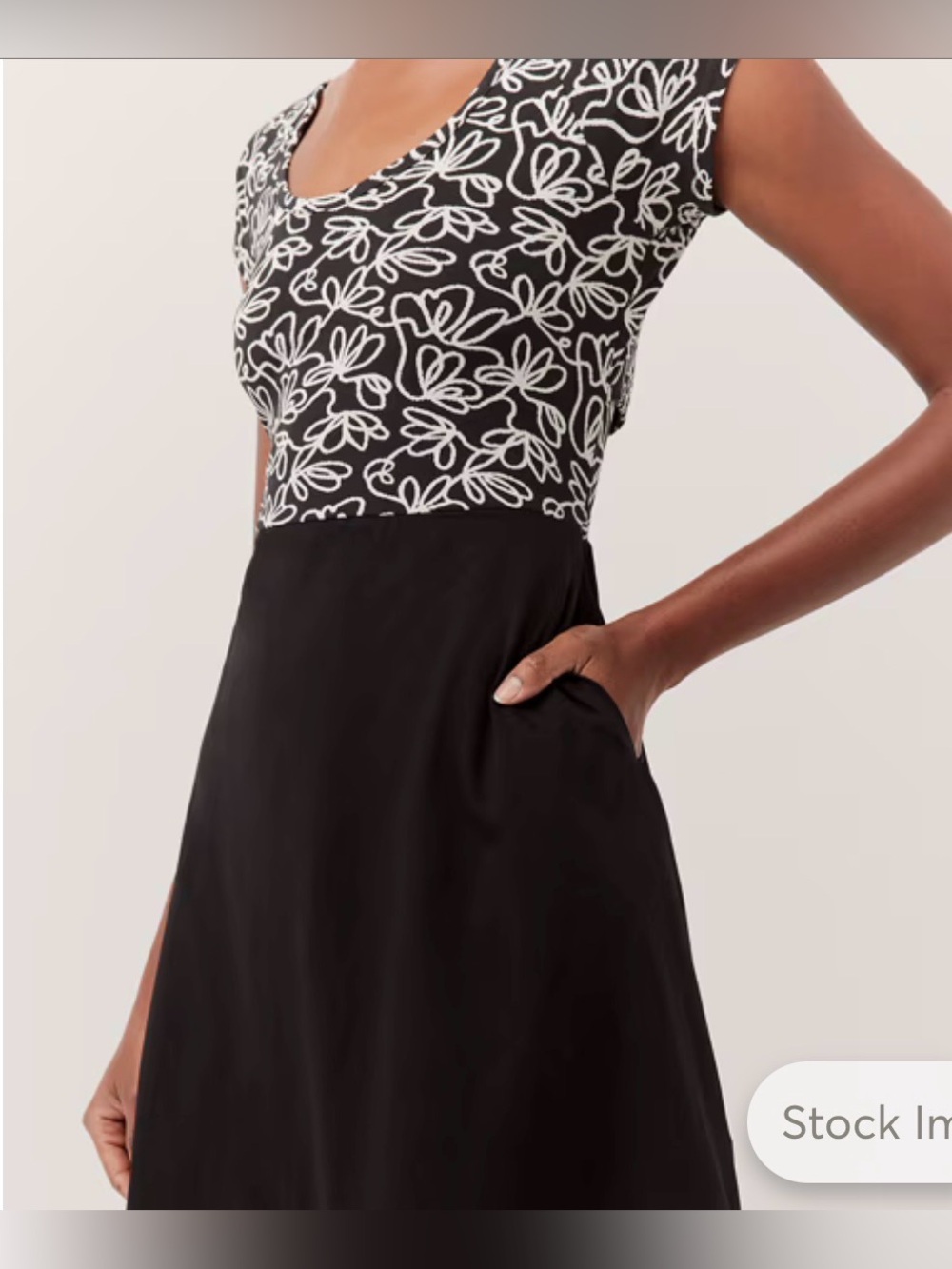 NWT Pact Dress - Organic Cotton, Floral, Criss Cross Back, Short Sleeve - Picture 3 of 13
